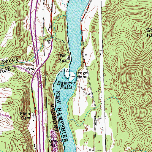 Topographic Map of Ledge Island, NH