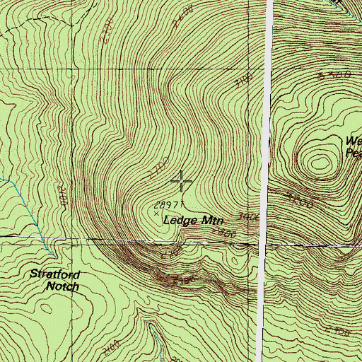 Topographic Map of Ledge Mountain, NH