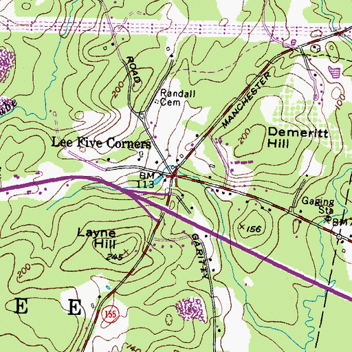 Topographic Map of Lee Five Corners, NH