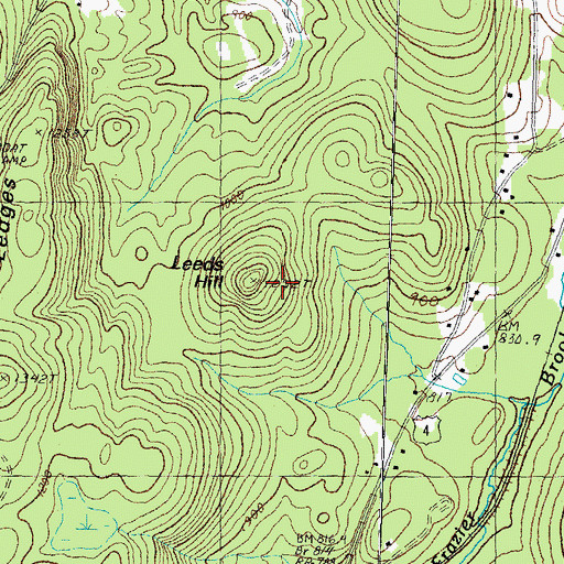 Topographic Map of Leeds Hill, NH