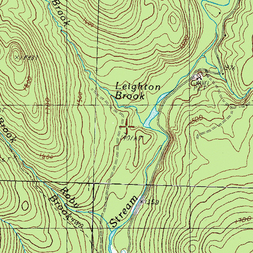 Topographic Map of Leighton Brook, NH