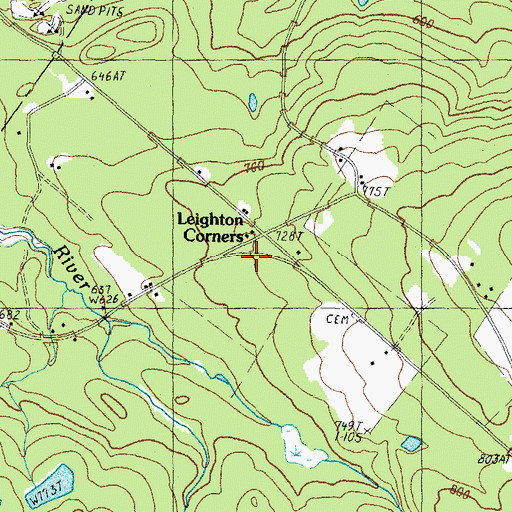 Topographic Map of Leighton Corners, NH