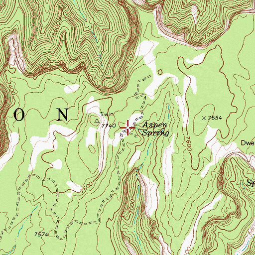Topographic Map of Aspen Spring, AZ