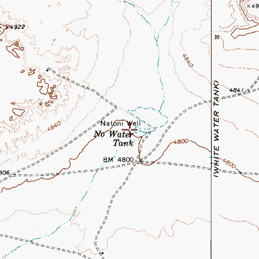 Topographic Map of No Water Tank, AZ