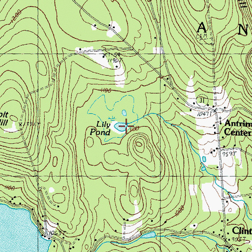 Topographic Map of Lily Pond, NH