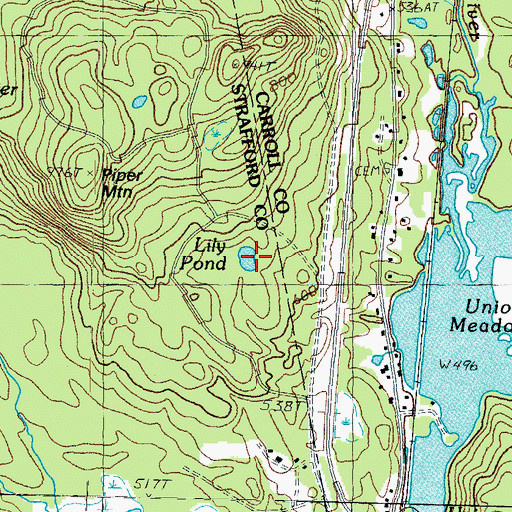 Topographic Map of Lily Pond, NH