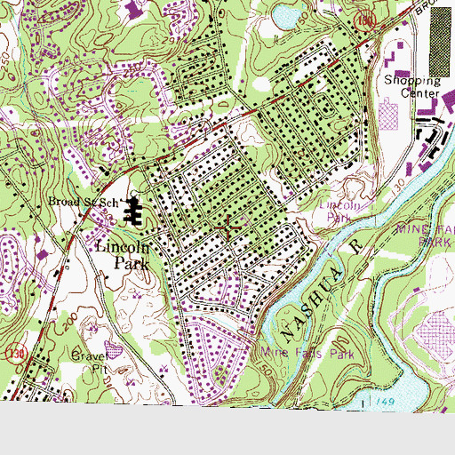 Topographic Map of Lincoln Park, NH