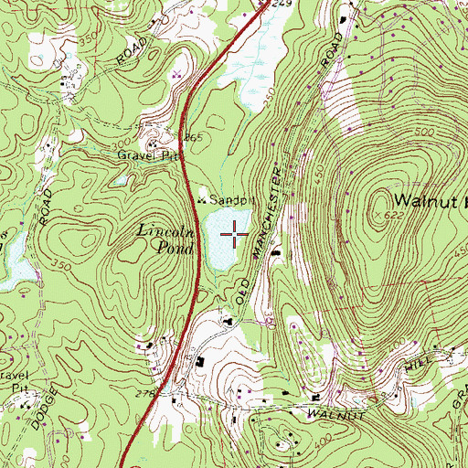 Topographic Map of Lincoln Pond, NH