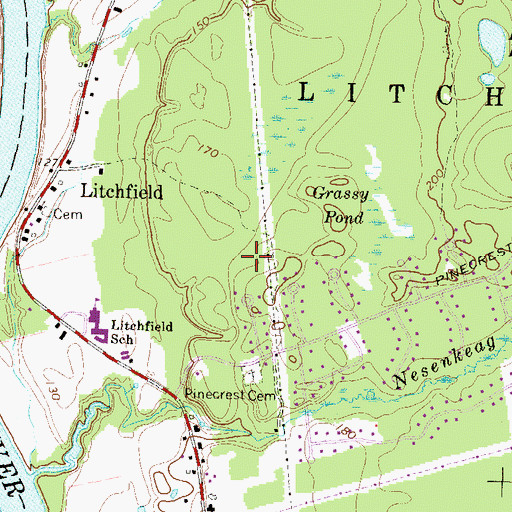 Topographic Map of Litchfield Middle School, NH