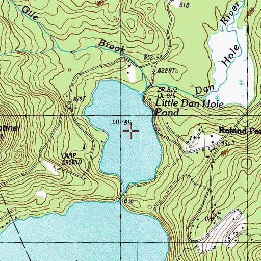 Topographic Map of Little Dan Hole Pond, NH