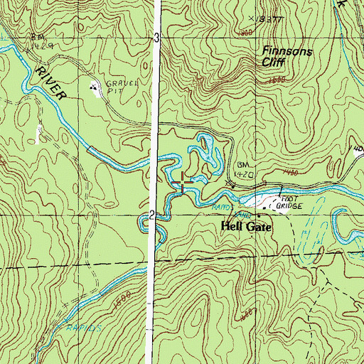 Topographic Map of Little Dead Diamond River, NH