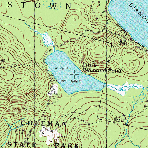 Topographic Map of Little Diamond Pond, NH