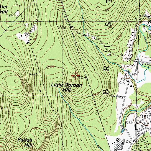 Topographic Map of Little Gordon Hill, NH