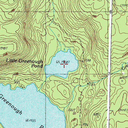 Topographic Map of Little Greenough Pond, NH