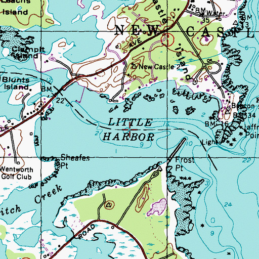 Topographic Map of Little Harbor, NH