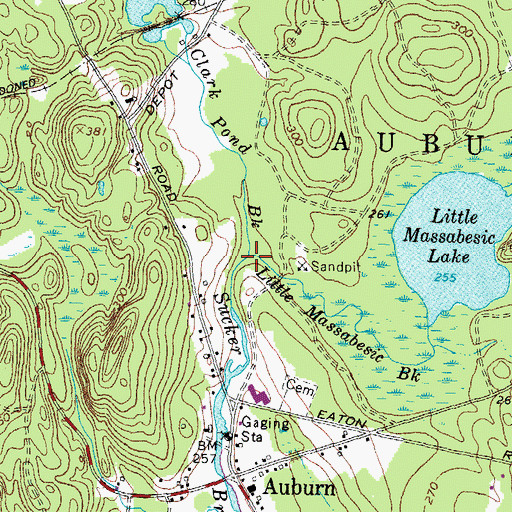 Topographic Map of Little Massabesic Brook, NH
