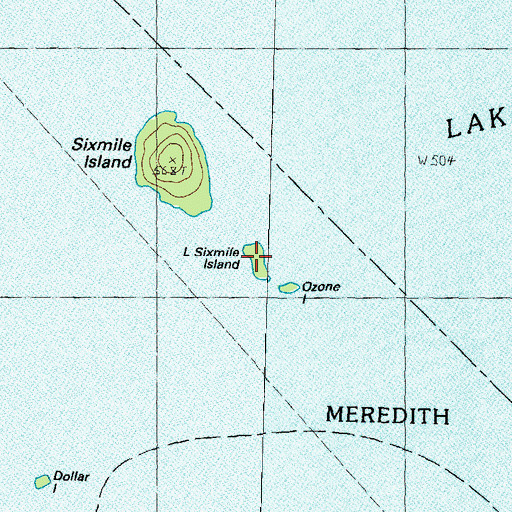 Topographic Map of Little Sixmile Island, NH