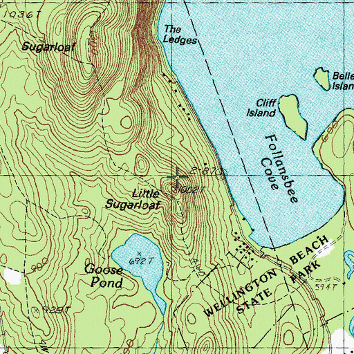 Topographic Map of Little Sugarloaf, NH