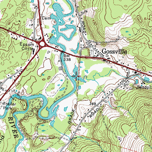 Topographic Map of Little Suncook River, NH