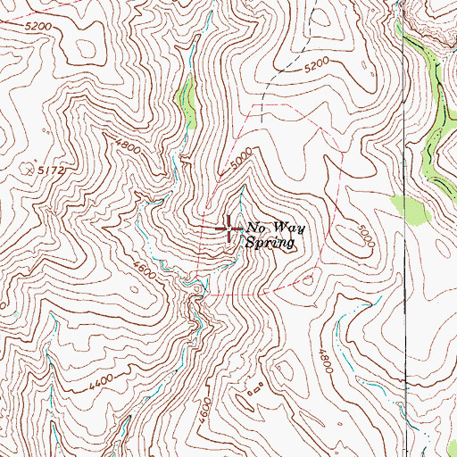 Topographic Map of No Way Spring, AZ