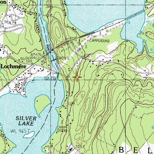 Topographic Map of Lochmere, NH