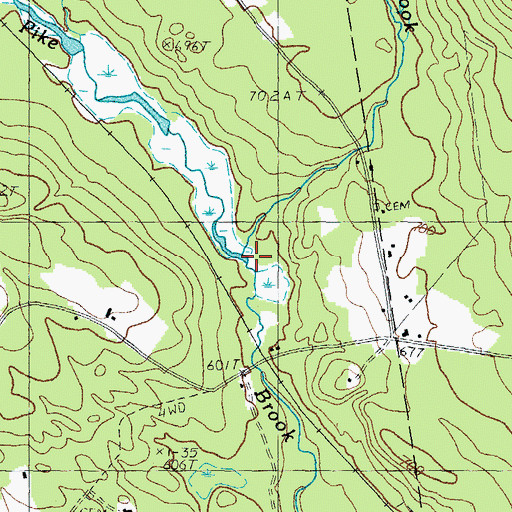 Topographic Map of Locke Brook, NH