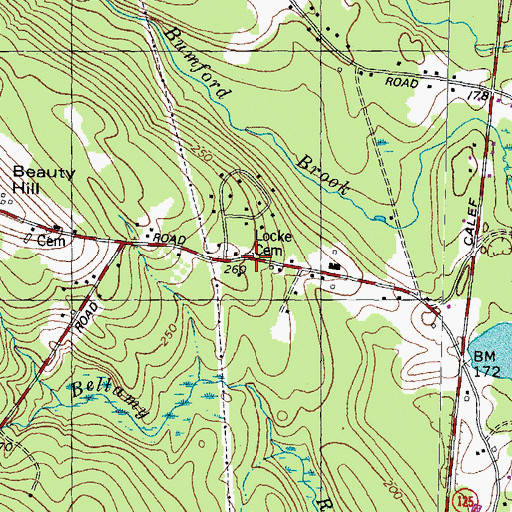 Topographic Map of Locke Cemetery, NH