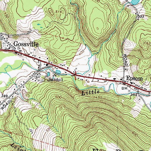 Topographic Map of Lockes Brook, NH