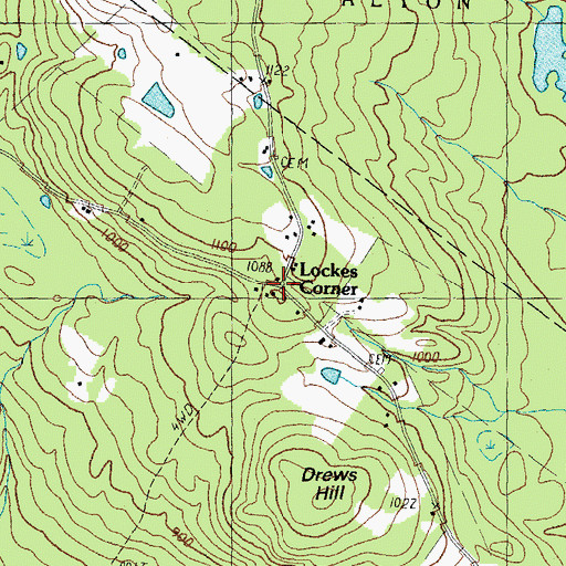 Topographic Map of Lockes Corner, NH