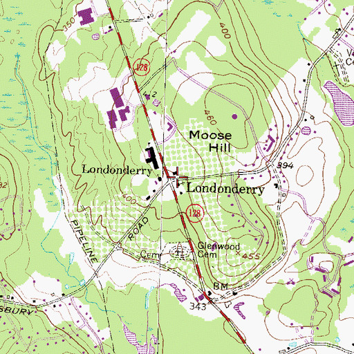 Topographic Map of Londonderry, NH