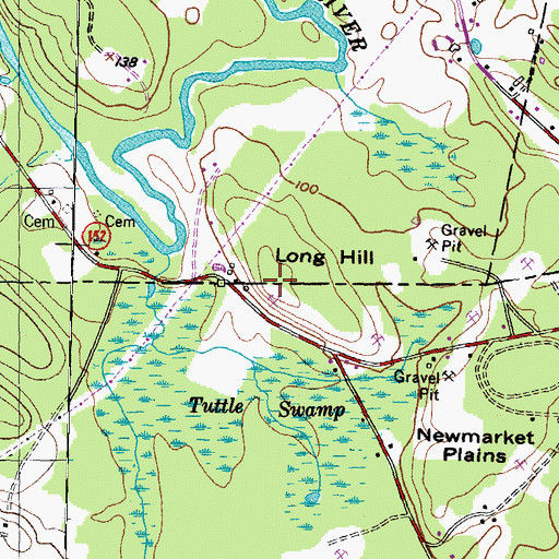 Topographic Map of Long Hill, NH