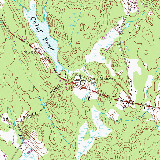 Topographic Map of Long Meadow Cemetery, NH