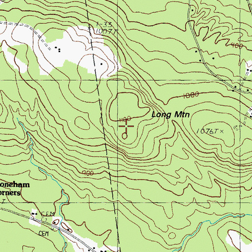 Topographic Map of Long Mountain, NH