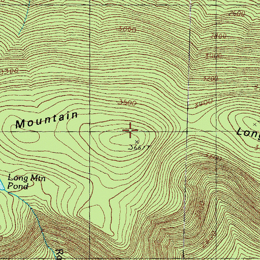 Topographic Map of Long Mountain, NH