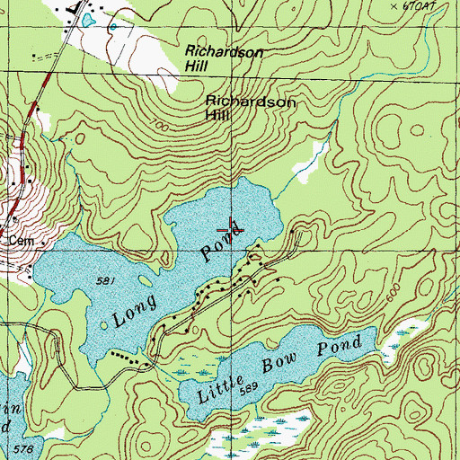 Topographic Map of Long Pond, NH
