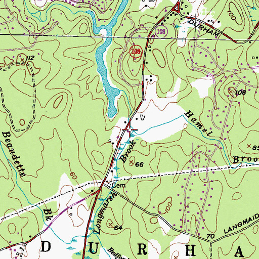 Topographic Map of Longmarsh Brook, NH