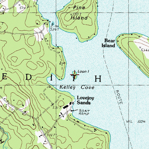 Topographic Map of Loon Island, NH