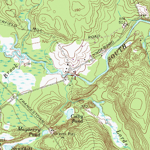 Topographic Map of Lords Brook, NH