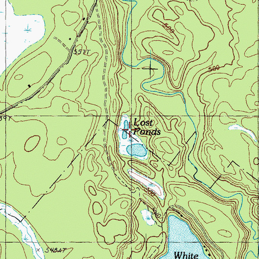 Topographic Map of Lost Ponds, NH
