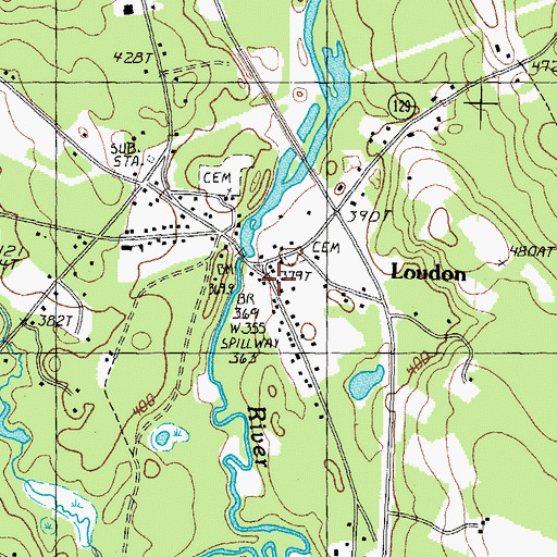 Topographic Map of Loudon, NH