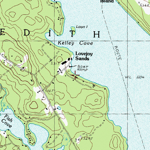 Topographic Map of Lovejoy Sands, NH