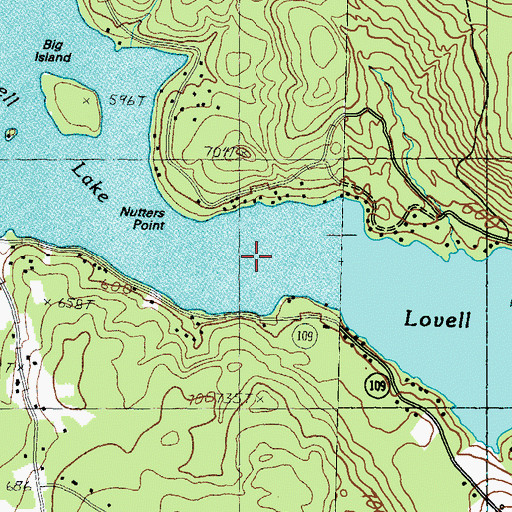 Topographic Map of Lovell Lake, NH