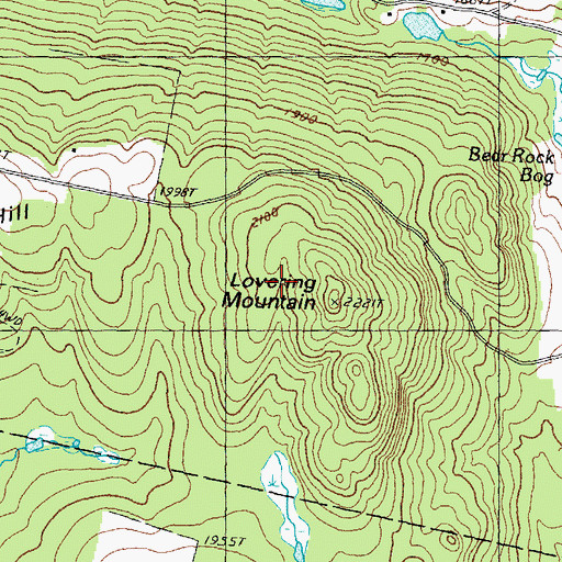 Topographic Map of Lovering Mountain, NH