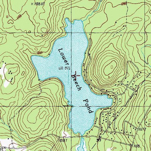 Topographic Map of Lower Beech Pond, NH