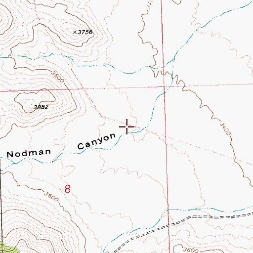Topographic Map of Nodman Canyon, AZ