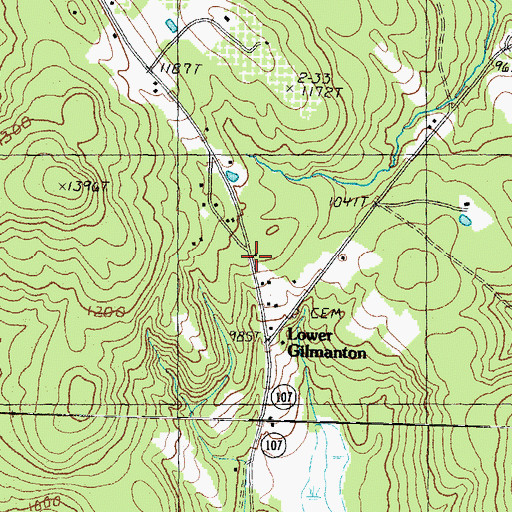 Topographic Map of Lower Gilmanton, NH
