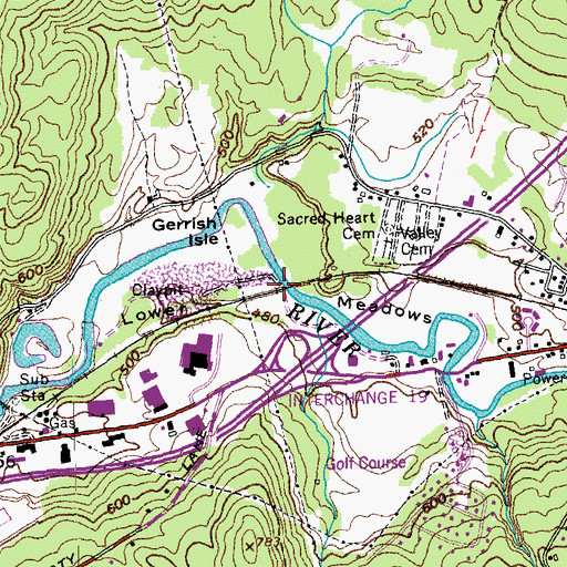Topographic Map of Lower Meadows, NH