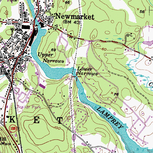 Topographic Map of Lower Narrows, NH