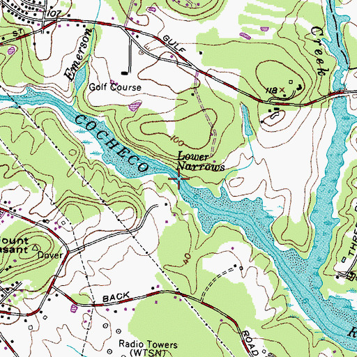 Topographic Map of Lower Narrows, NH