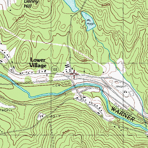 Topographic Map of Lower Village, NH